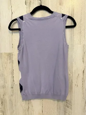Brooks Brothers 346 Womens Small Purple Argyle V-Neck Vest thumbnail 8