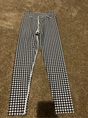 Year of Ours Black and White Gingham Kids Leggings thumbnail 4