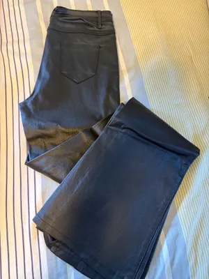 Black Leather Flare pants Size M thumbnail 2
