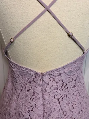 VINTAGE VICTORIA’S SECRET Lavender‎ Lace Mini Bodycon Dress, Medium thumbnail 7