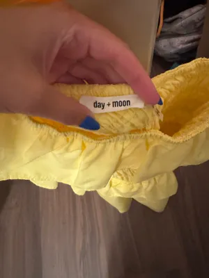 Yellow one shoulder ruffle dress thumbnail 4