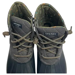 Sperry Saltwater Duck Boots Womens 9 Gray Navy Quilted Rubber Outdoor STS9327F thumbnail 10