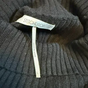 Stitch Drop Womens Large Black Ribbed Knit Turtle Neck Long Sleeve Crop Sweater thumbnail 8