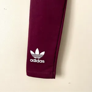 ADIDAS | Burgundy Logo Full Length Leggings Sz XS thumbnail 4