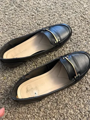 Women's Black Slip-On Loafers with Gold Accent thumbnail 4