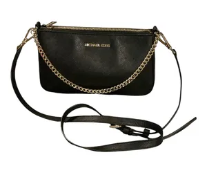 Michael Kors Jet Set 3-in-1 Saffiano Leather Crossbody Shoulder Bag - Black thumbnail 1