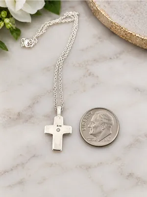 Southwestern Turquoise Cross Sterling Silver Sand Cast New Sterling Plate Chain thumbnail 4