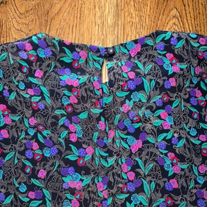 90s Prestige Business Fashions Floral Blouse Purple Pink USA Made Size 10 Office thumbnail 7