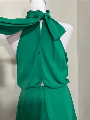 DO+BE Emerald Green Halter Mini Dress thumbnail 5