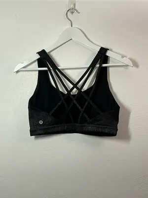 Lululemon Black Crisscross-Back Sports Bra Size 8 thumbnail 2