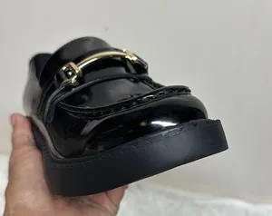 Madden Girl Ambrosee Black Loafers with Gold Accents thumbnail 5