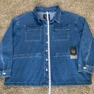 Cavalini Clothing Dark Wash Denim Shirt Jacket Shacket 3X NWT thumbnail 4