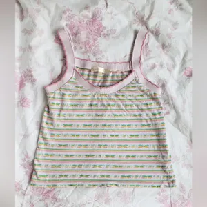LoveShackFancy Maven tank top knit butterflies striped scalloped pastel thumbnail 3