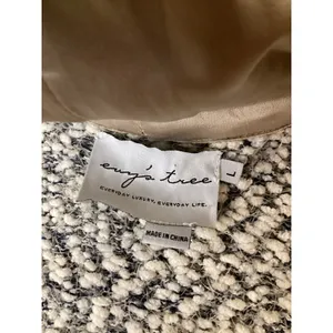 Eva's Tree Gray White Popcorn Knit Hooded Zip Front Vest Cardigan Large ETVCF15 thumbnail 5