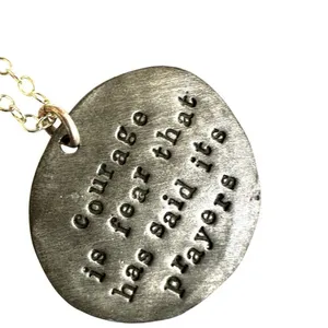 Tvp Courage is Fear That Has Said its Prayers Pewter pendant necklace thumbnail 9