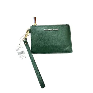 MICHAEL MICHAEL KORS Small Leather Card Holder Wristlet Green NEW NWT thumbnail 2