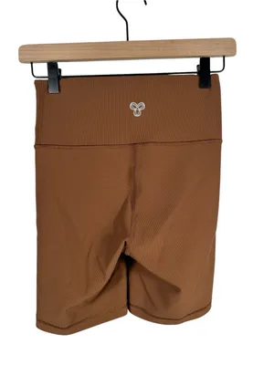 Aritzia TnAction Ribbed High Rise Biker Shorts Brown Women’s Size‎ Small Athletic Yoga thumbnail 3