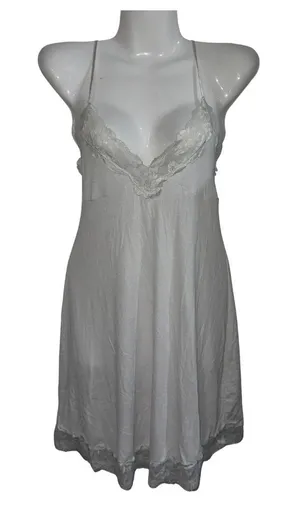 Victoria's Secret Y2K Style Lace Trim Ribbed Slip Dress Intimates Lingerie Nigh thumbnail 1