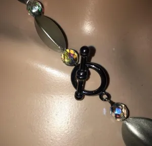 Pretty silver beaded necklace thumbnail 2
