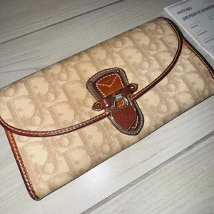 Christian Dior "Romantique" Trotter long bifold wallet with heart charm hardware thumbnail 2