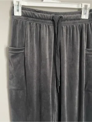 OFFLINE X AERIE | Charcoal Gray Velour Jogger Pants Sz XS thumbnail 2