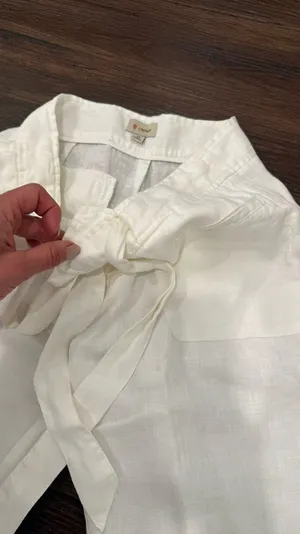 White cremiux womens linen pant xs thumbnail 3