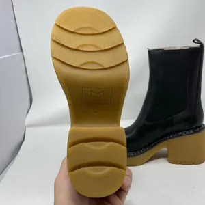 NEW Marc Fisher Fredy Boots 8 Black Leather Chunky Block Heel Lug Sole Pull On thumbnail 5