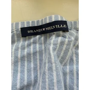 Brandy Melville Blue White Lace Trim Babydoll Tank Top Striped Cottagecore Y2K 90 thumbnail 4