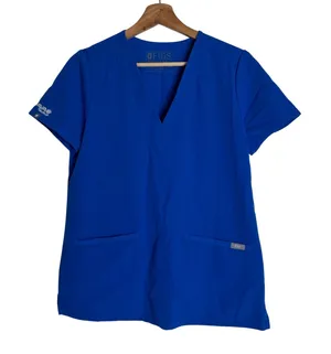 FIGS Scrub Top Women's Technical Collection V-Neck Royal Blue XS aya healthcare thumbnail 1