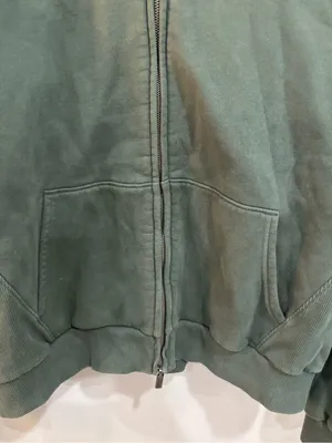 Vuori Restore Double Zip Sweatshirt Jacket in Agate Green Large Organic Cotton thumbnail 13