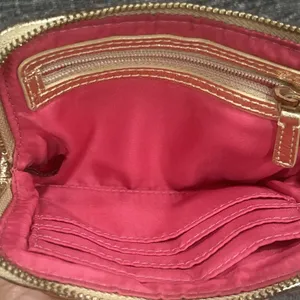 Coach Poppy Small Clutch Multicolor Logo, Vintage Y2K Mini Bag Wristlet thumbnail 3