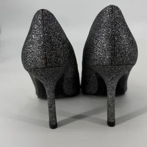 Zara Womens Silver Glitter Sparkle Pointed Toe Stiletto Heel Pumps‎ Size 38 7.5 thumbnail 3