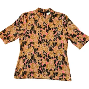 Anthropologie Maeve Floral Knit Top Mock Neck M 🌸🤎✨ thumbnail 7