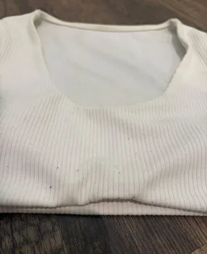 Alo ribbed defined long sleeve bra top in ivory thumbnail 3