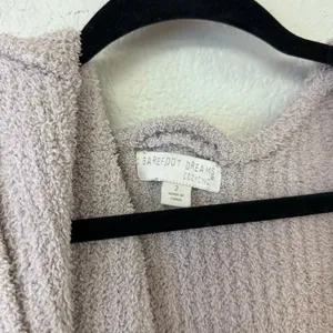 Barefoot Dreams CozyChic Ribbed Hooded Robe Gray Size 2 thumbnail 5