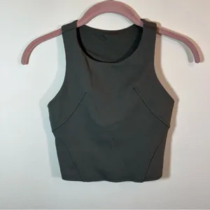 Lululemon Athletica Invigorate Training Tank Top with Bra‎ Olive Green 2 thumbnail 3