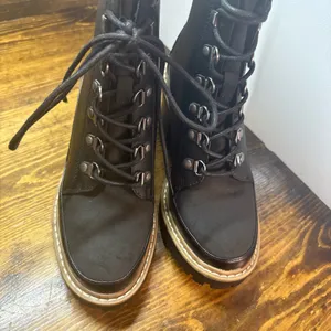 A New Day Black Heeled Lace‎ Up Boots Size 5.5 thumbnail 3