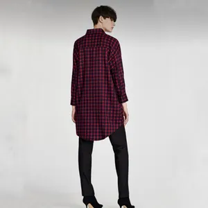 Zara Plaid Beaded Collar Oversized Pullover‎ Tunic Shirt Dress Red Blue XS thumbnail 5