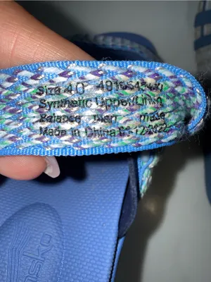 Dansko Light Blue Slide Sandals with Multicolor Woven Straps thumbnail 8