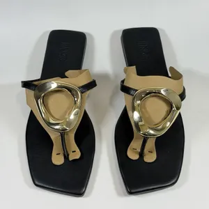 I.N.C. International Concepts Size-8.5M Flat Sandals‎ Yadiraf Black Gold thumbnail 4
