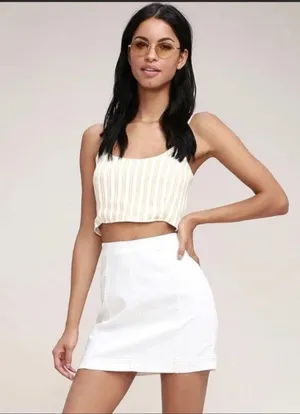 Free People White Mini Skirt Size 4 thumbnail 3