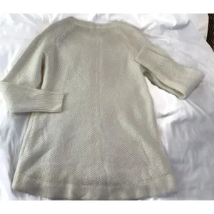 Abercrombie & Fitch Crewneck Knit Sweater | Zip Shoulder Cream NWT thumbnail 7