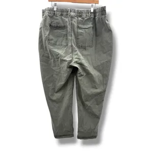 Ava & Viv Utility Ankle Pants Womens 18W Olive‎ Green High Rise Elastic Waist thumbnail 2