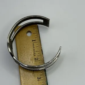 Boho Geometric Wide Cuff‎ Bracelet Adjustable Abstract Silver Tone Hippie Chic thumbnail 10
