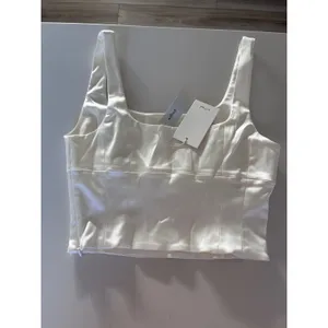 Aritzia Wilfred Shine Top Light Birch Ivory Satin Corset Crop Tank 102468 M thumbnail 5