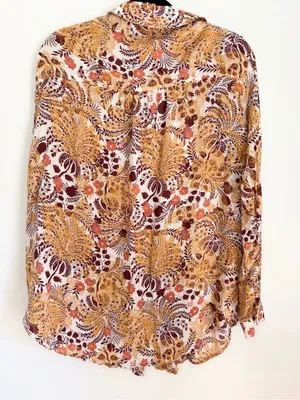 Pilcro large Brown Multicolor Floral 100% Viscose Romy Button-Up Shirt paisley thumbnail 5