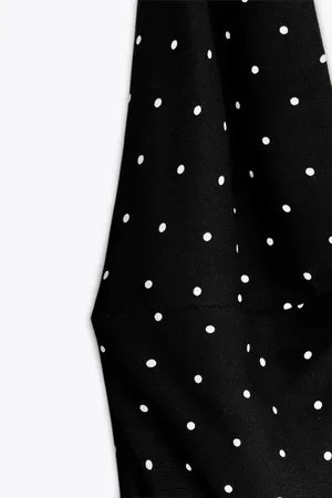 Zara Black Polka Dot Halter Midi Dress thumbnail 6