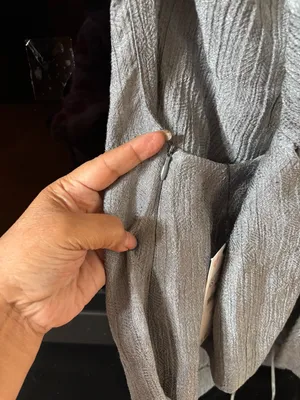 Zara Metallic Silver Textured Draped Top thumbnail 7