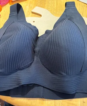 Women's Black Wireless Ribbed Bra 2XL NWT Size 2X thumbnail 1