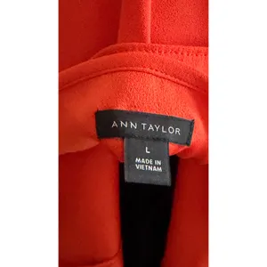 Ann Taylor Womens Orange Cold Shoulder Ruffle V-Neck Blouse Top Large 427378 thumbnail 2